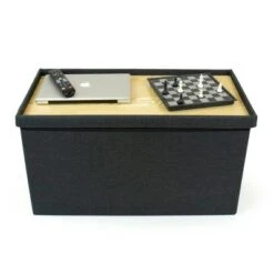 Heathered Storage Ottoman with Reversible Tray Cover Charcoal Gray - Humble Crew -Ottomans Official Shop unnamed file 8732