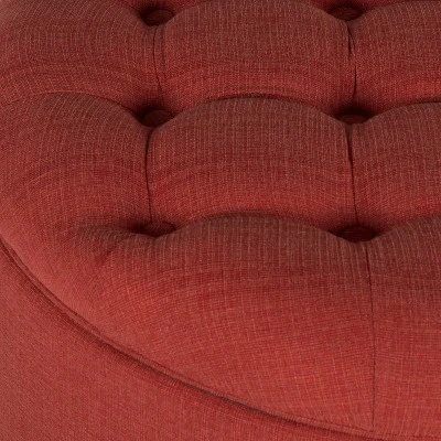Tufted Round Cocktail Storage Ottoman Red - HomePop 10 Tufted Round Cocktail Storage Ottoman Red - HomePop - Image 8