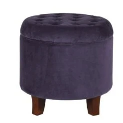 Button Tufted Velvet Upholstered Wooden Ottoman with Hidden Storage - Benzara Green -Ottomans Official Shop unnamed file 8759
