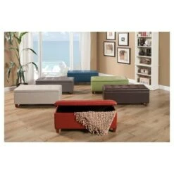 Large Faux Leather Storage Bench Chocolate Brown - HomePop -Ottomans Official Shop unnamed file 8768