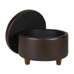 Large Faux Leather Storage Bench Chocolate Brown - HomePop -Ottomans Official Shop unnamed file 8770