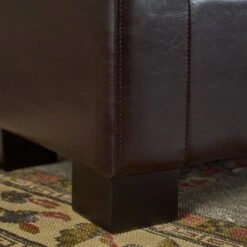 Guernsey Leather Storage Ottoman Bench Brown - Christopher Knight Home -Ottomans Official Shop unnamed file 8797