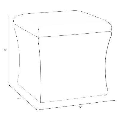 Nail Button Storage Ottoman - Skyline Furniture Velvet White 4 Nail Button Storage Ottoman - Skyline Furniture Velvet White - Image 2