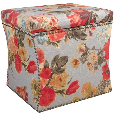 Nail Button Storage Ottoman - Skyline Furniture Velvet White 6 Nail Button Storage Ottoman - Skyline Furniture Velvet White - Image 4