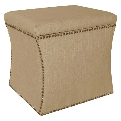 Nail Button Storage Ottoman - Skyline Furniture Velvet White 9 Nail Button Storage Ottoman - Skyline Furniture Velvet White - Image 7