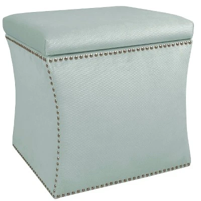 Nail Button Storage Ottoman - Skyline Furniture Velvet White 11 Nail Button Storage Ottoman - Skyline Furniture Velvet White - Image 9