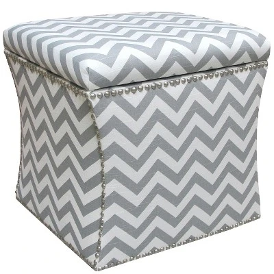 Nail Button Storage Ottoman - Skyline Furniture Velvet White 13 Nail Button Storage Ottoman - Skyline Furniture Velvet White - Image 11