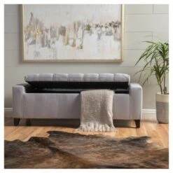 Hikaru Storage Ottoman - Christopher Knight Home Ivory