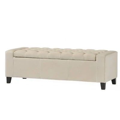 Hikaru Storage Ottoman - Christopher Knight Home Ivory 8 Hikaru Storage Ottoman - Christopher Knight Home Ivory - Image 6