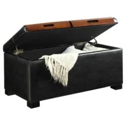 Storage Ottoman with Trays Black - Breighton Home