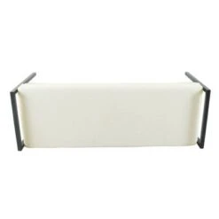 Modern Metal Sherpa Bench Cream - HomePop -Ottomans Official Shop unnamed file 883