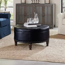 OSP Home Furnishings Augusta Storage Ottoman Bonded Leather - INSPIRED by Bassett -Ottomans Official Shop unnamed file 8831