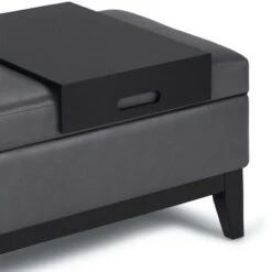 42" Jackson Storage Ottoman Bench with Tray - Wyndenhall Tanners Brown Faux Leather -Ottomans Official Shop unnamed file 8838