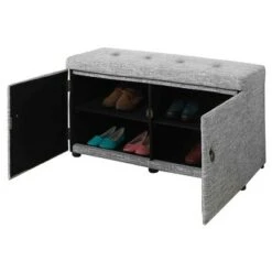 18" Shoe Storage Ottoman - Ore International Slate Blue