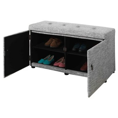 18" Shoe Storage Ottoman - Ore International Slate Blue 3 18" Shoe Storage Ottoman - Ore International Slate Blue