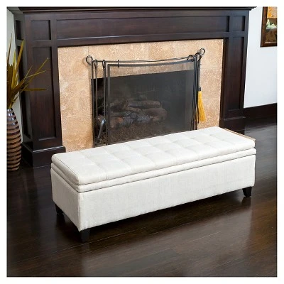 Brighton Linen Storage Ottoman Ivory - Christopher Knight Home 5 Brighton Linen Storage Ottoman Ivory - Christopher Knight Home - Image 3