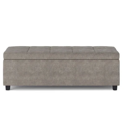 48" Cambridge Storage Ottoman - Wyndenhall Natural Linen Look Fabric 8 48" Cambridge Storage Ottoman - Wyndenhall Natural Linen Look Fabric - Image 6