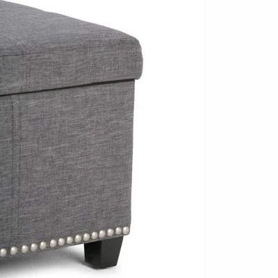 48" Large Stanford Storage Ottoman Linen Look Fabric - WyndenHall Slate Gray Linen Look Fabric 5 48" Large Stanford Storage Ottoman Linen Look Fabric - WyndenHall Slate Gray Linen Look Fabric - Image 3