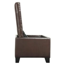 Tufted Wall Hugger Bench Storage Ottoman - Handy Living Brown -Ottomans Official Shop unnamed file 8888