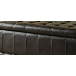 Homelegance Lift Top Rectangular Storage Bench End of Bed Seat Chest Ottoman Trunk Foot Rest, Brown