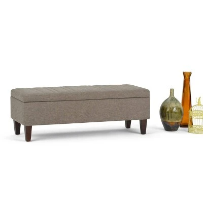 48" Garret Storage Ottoman Linen Look Fabric - Wyndenhall Gray 3 48" Garret Storage Ottoman Linen Look Fabric - Wyndenhall Gray