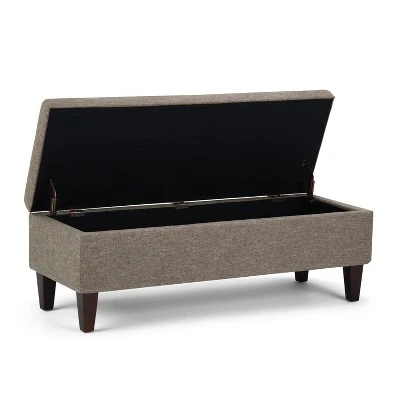 48" Garret Storage Ottoman Linen Look Fabric - Wyndenhall Gray 4 48" Garret Storage Ottoman Linen Look Fabric - Wyndenhall Gray - Image 2