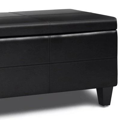 Halsey Storage Ottoman Bench - WyndenHall Midnight Black 4 Halsey Storage Ottoman Bench - WyndenHall Midnight Black - Image 2