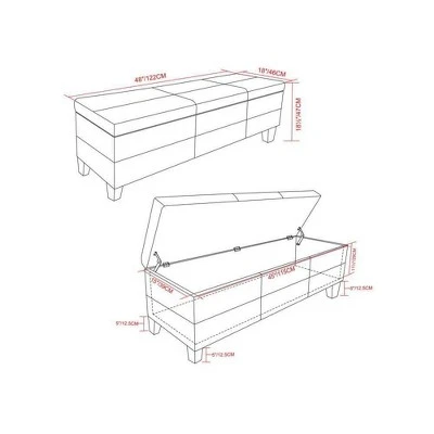 Halsey Storage Ottoman Bench - WyndenHall Midnight Black 5 Halsey Storage Ottoman Bench - WyndenHall Midnight Black - Image 3