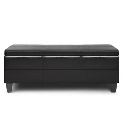 Halsey Storage Ottoman Bench - WyndenHall Midnight Black 9 Halsey Storage Ottoman Bench - WyndenHall Midnight Black - Image 7