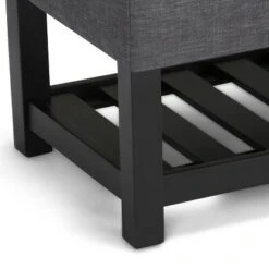 43" Ashton Storage Ottoman Bench - WyndenHall Slate Gray Linen Look Fabric -Ottomans Official Shop unnamed file 8940