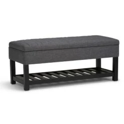 43" Ashton Storage Ottoman Bench - WyndenHall Slate Gray Linen Look Fabric -Ottomans Official Shop unnamed file 8944
