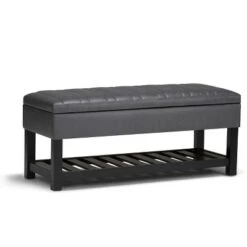 43" Ashton Storage Ottoman Bench - WyndenHall Slate Gray Linen Look Fabric -Ottomans Official Shop unnamed file 8945