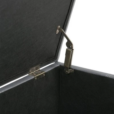 34" Megan Storage Ottoman Bench - Wyndenhall Gray Linen Look Fabric 4 34" Megan Storage Ottoman Bench - Wyndenhall Gray Linen Look Fabric - Image 2