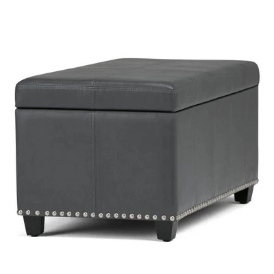 34" Megan Storage Ottoman Bench - Wyndenhall Gray Linen Look Fabric 5 34" Megan Storage Ottoman Bench - Wyndenhall Gray Linen Look Fabric - Image 3