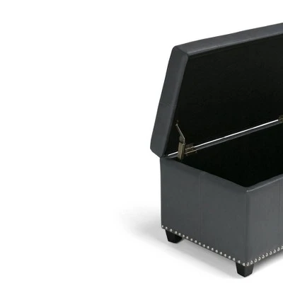 34" Megan Storage Ottoman Bench - Wyndenhall Gray Linen Look Fabric 7 34" Megan Storage Ottoman Bench - Wyndenhall Gray Linen Look Fabric - Image 5