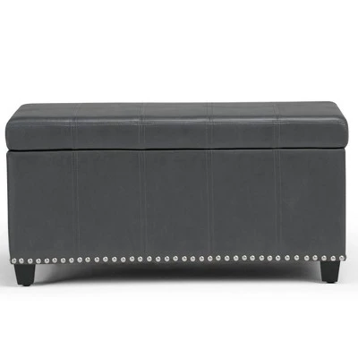 34" Megan Storage Ottoman Bench - Wyndenhall Gray Linen Look Fabric 8 34" Megan Storage Ottoman Bench - Wyndenhall Gray Linen Look Fabric - Image 6