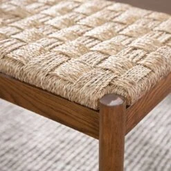 Dunhor Coastal 39.25" Natural Seagrass Bench Brown - Aiden Lane -Ottomans Official Shop unnamed file 896