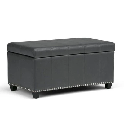 34" Megan Storage Ottoman Bench - Wyndenhall Gray Linen Look Fabric 10 34" Megan Storage Ottoman Bench - Wyndenhall Gray Linen Look Fabric - Image 8