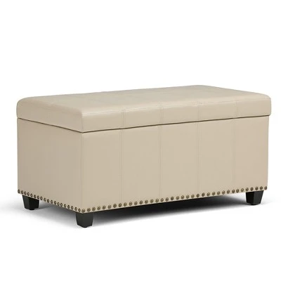 34" Megan Storage Ottoman Bench - Wyndenhall Gray Linen Look Fabric 11 34" Megan Storage Ottoman Bench - Wyndenhall Gray Linen Look Fabric - Image 9