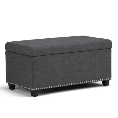 34" Megan Storage Ottoman Bench - Wyndenhall Gray Linen Look Fabric 14 34" Megan Storage Ottoman Bench - Wyndenhall Gray Linen Look Fabric - Image 12
