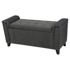Alden Armed Storage Bench - Teal - Christopher Knight Home Gray -Ottomans Official Shop unnamed file 8977