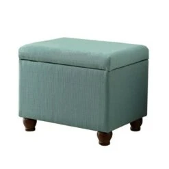 Storage Ottoman Bench Aqua - HomePop