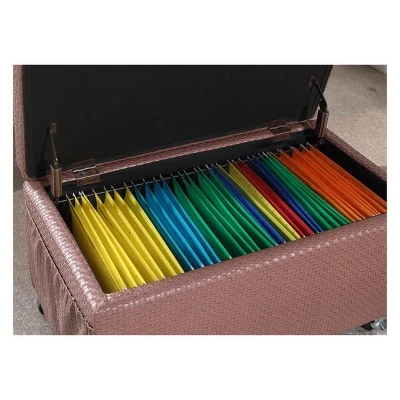 Ore International Storage Bench with Caster Wheels/Side Pockets Beige 6 Ore International Storage Bench with Caster Wheels/Side Pockets Beige - Image 4