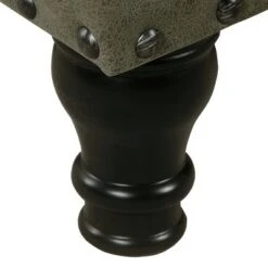 Large Storage Bench with Nailhead Trim Faux Leather - Homepop Gray -Ottomans Official Shop unnamed file 9027