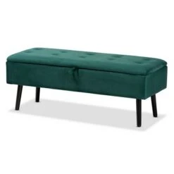 Caine Velvet Wood Storage Bench - Baxton Studio Black/dark Brown -Ottomans Official Shop unnamed file 9045