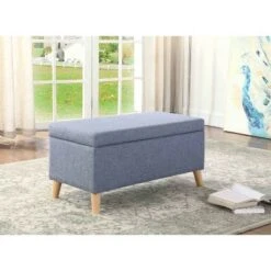 Set of 2 Storage Bench with Ottomans Blue - Ore International -Ottomans Official Shop unnamed file 9051