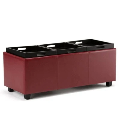 Franklin Storage Ottoman - WyndenHall Red 4 Franklin Storage Ottoman - WyndenHall Red - Image 2
