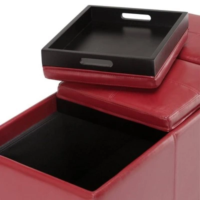 Franklin Storage Ottoman - WyndenHall Red 5 Franklin Storage Ottoman - WyndenHall Red - Image 3