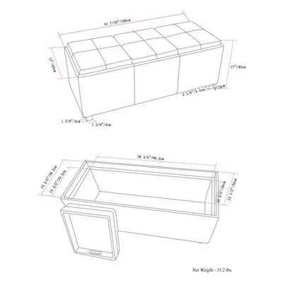Franklin Storage Ottoman - WyndenHall Red 9 Franklin Storage Ottoman - WyndenHall Red - Image 7