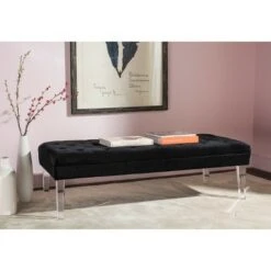 Abrosia Tufted Bench - Safavieh Black